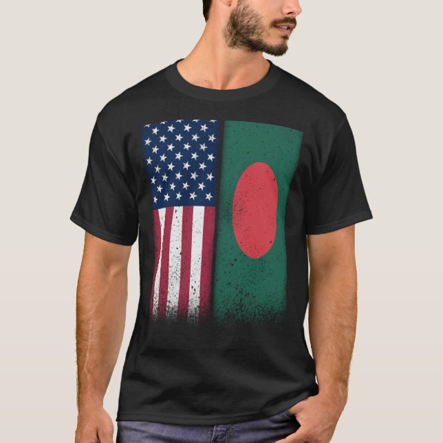 T-shirt Bangladesh Bangladesh drapeaux américains Fiers US (Devant)