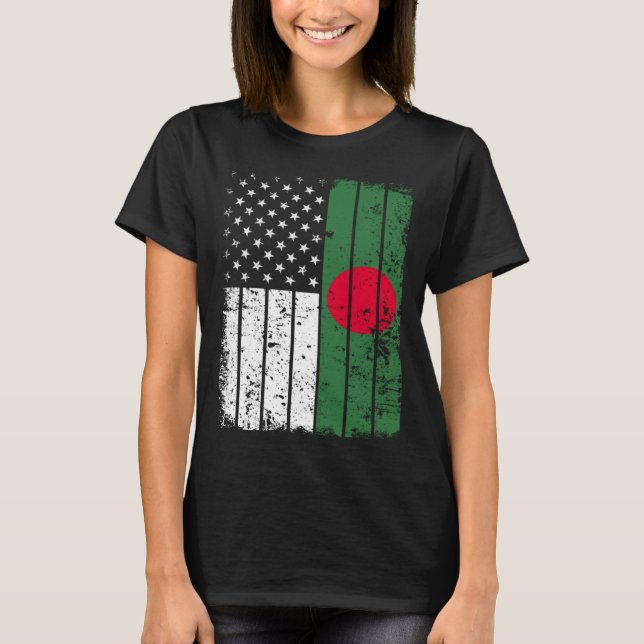 T-shirt Bangladeshi American Flag T Shirt Bangladesh USA (Devant)