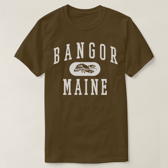 T-shirt Bangor Maine Retro Varsity White (Design devant)
