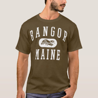 T-shirt Bangor Maine Retro Varsity White