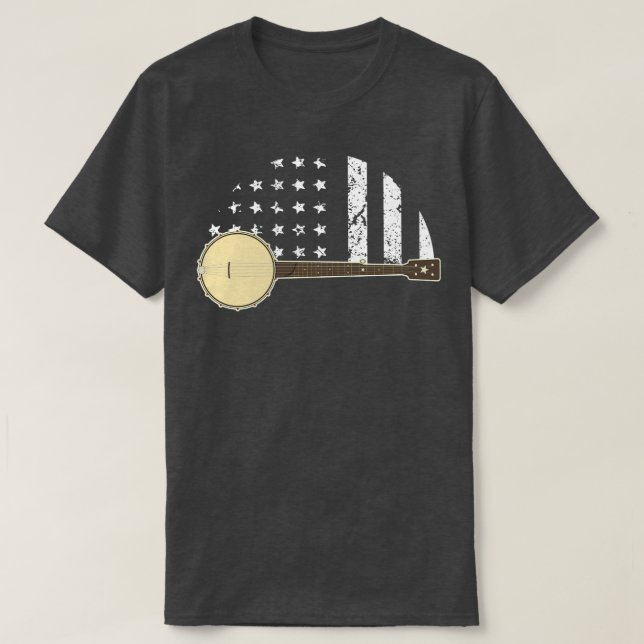 T-shirt Banjo avec drapeau américain (Design devant)
