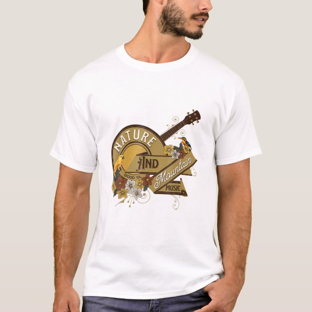 T-shirt Banjo Bluegrass Mountain Music Banjo Player (Devant)