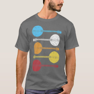 T-shirt Banjo Bluegrass Picker Player Retro Vintage Guitar