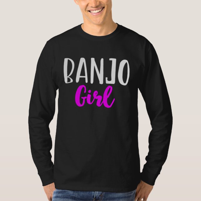T-shirt Banjo Girl Player Women  Cute Banjoist (Devant)