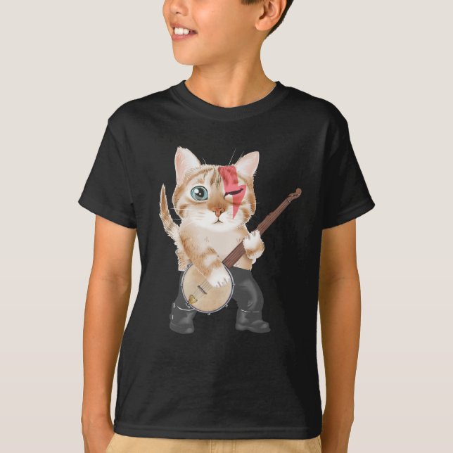 T-shirt Banjo jouer au chat Folk Country Music Lover (Devant)