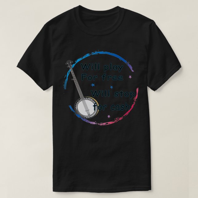 T-shirt Banjo Joueur Bluegrass 40 ans (Design devant)