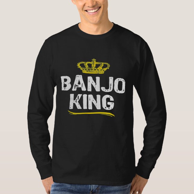 T-shirt Banjo King Men Boys Player  Cool (Devant)
