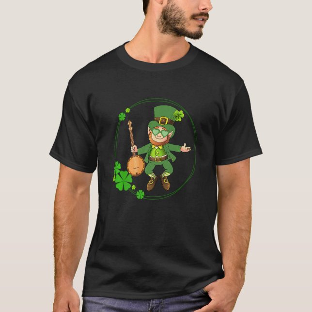 T-shirt Banjo Leprechaun Jour de la Saint Patrick Banjo Jo (Devant)