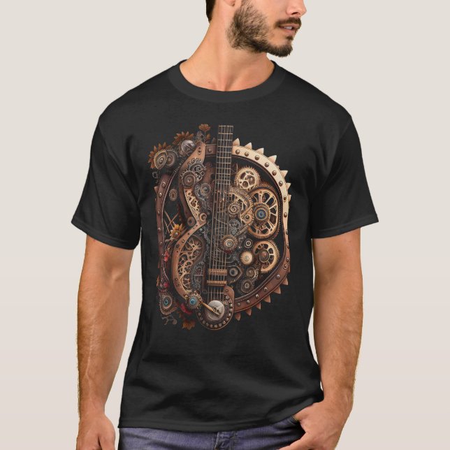 T-shirt Banjo music instrument Graphic steampunk (Devant)
