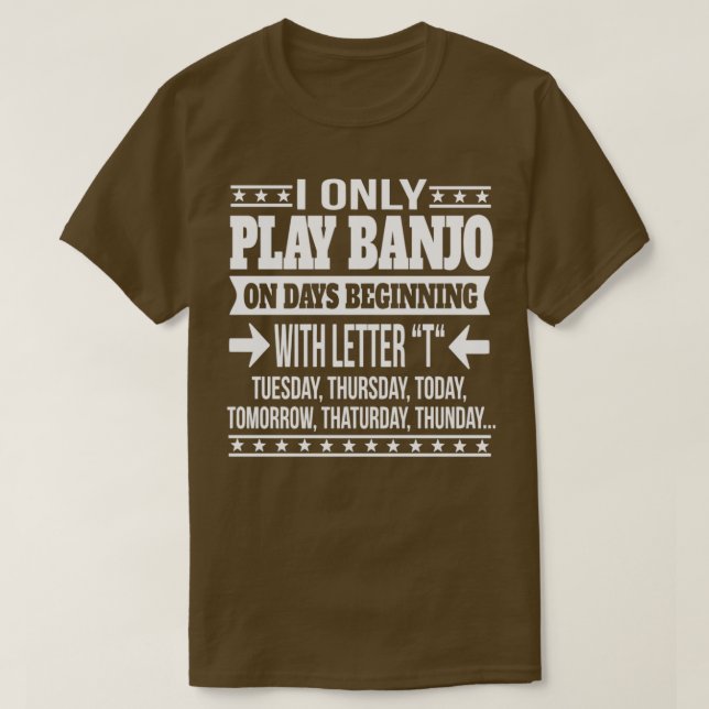 T-shirt Banjo Player Cool And Funny Gift  (Design devant)