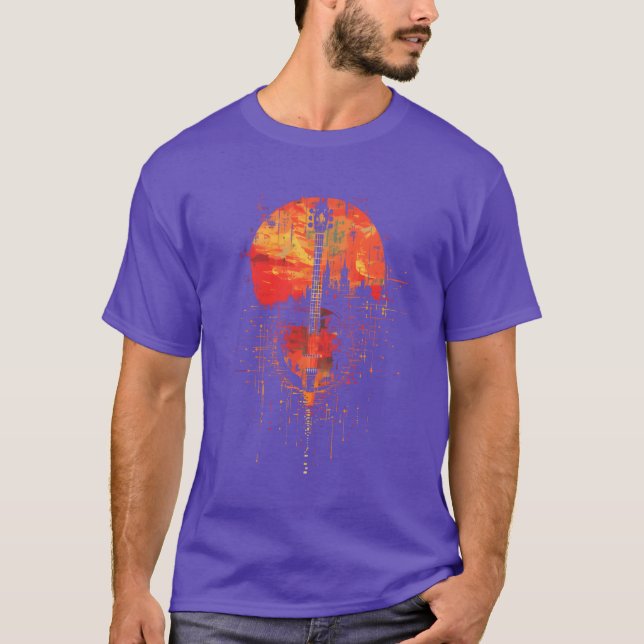 T-shirt Banjo Retrowave funny (Devant)