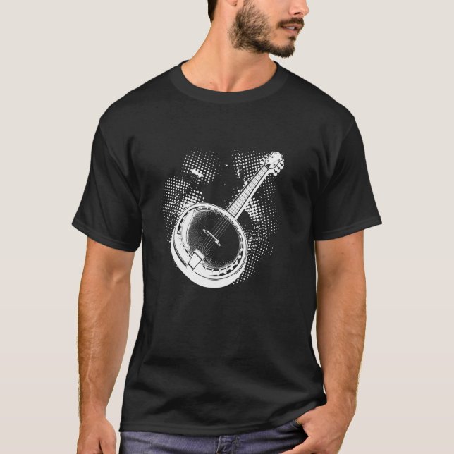 T-shirt Banjo Sketch instrument à cordes (Devant)