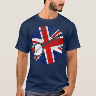 T-shirt Banjo UK Drapeau Grande-Bretagne Banjoist Musicien