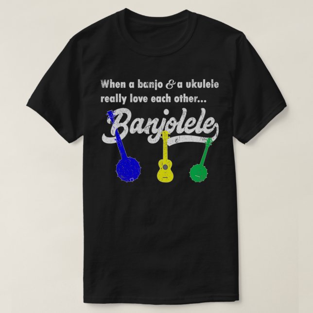 T-shirt Banjolele Banjo Ukulele Funny (Design devant)