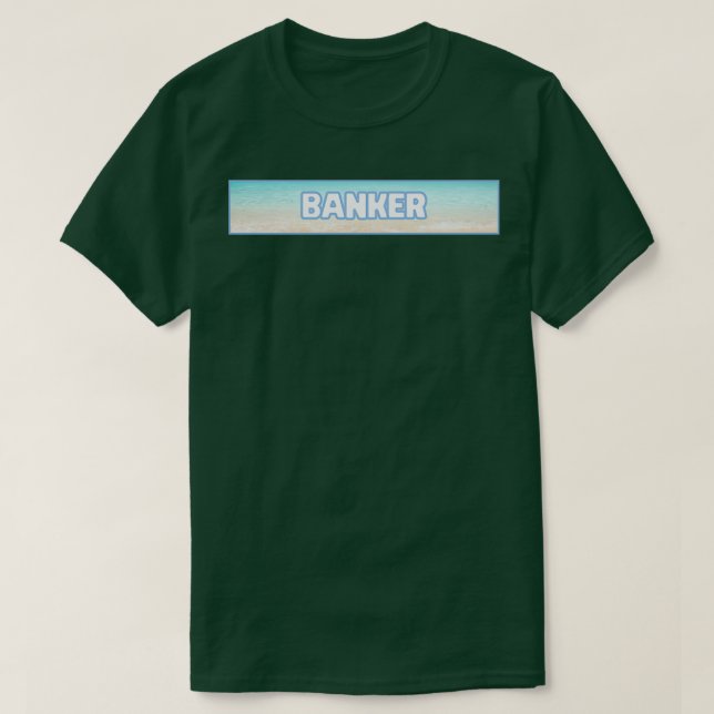 T-shirt Banker Blue Beach Étiquette (Design devant)