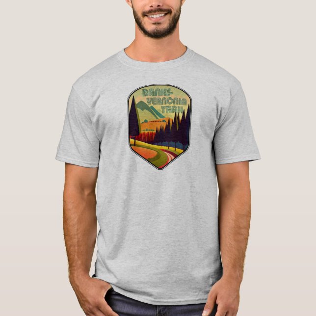T-shirt Banks-Vernonia Trail Oregon Colors (Devant)