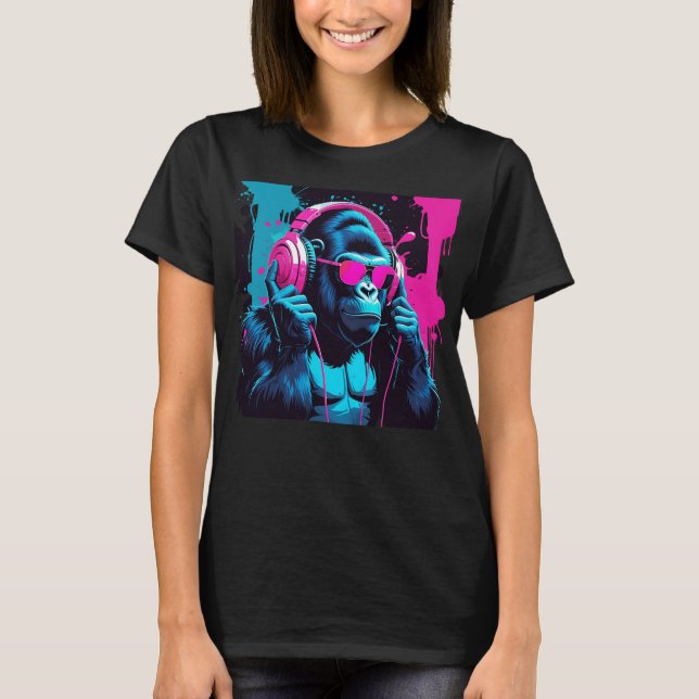 T-shirt Banksy BANKSY DJ Monkey Thinker (Devant)