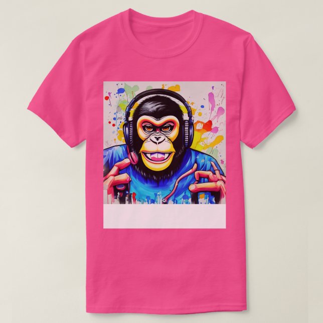 T-shirt Banksy Dj Monkey (Design devant)