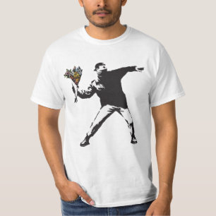 T-shirt Banksy Love est dans l'air Flower lancer mi-ton
