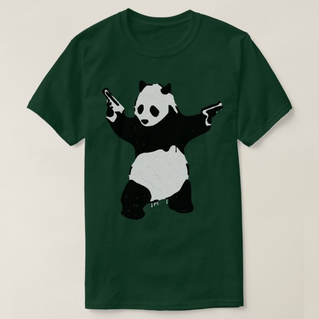 T-shirt BANKSY Panda armé avec armes à feu (Design devant)