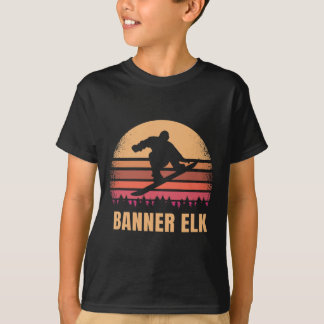 T-shirt Banner Elk Caroline du Nord Snowboard Vintage Nc