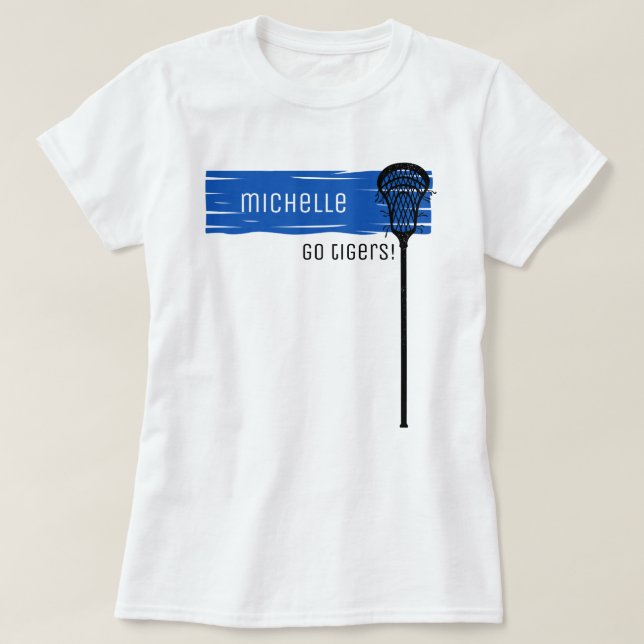 T-shirt Bannière Bleue Royale avec bâton de crosse (Design devant)