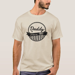 T-shirt Bannière Cercle Grunge Papa Depuis Année