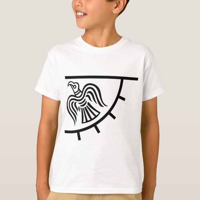 T-shirt Bannière corbeau (Drapeau viking) (Devant)