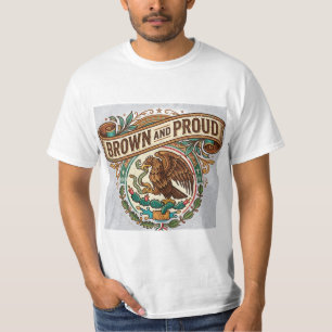 T-shirt Bannière de l'héritage brun et fier - Aigle mexica