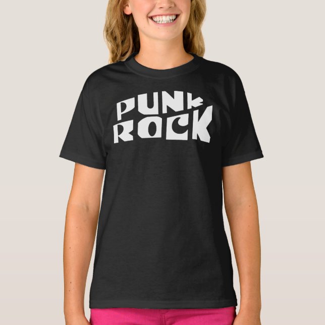 T-shirt Bannière de typographie Punk Rock (Devant)