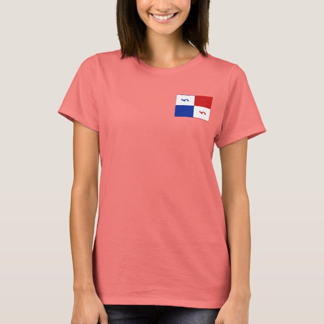 T-Shirt Bannière et Carte du Panama (Devant)