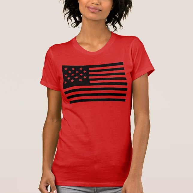 T-shirt Bannière étoilée noire d'Amérique (Devant)