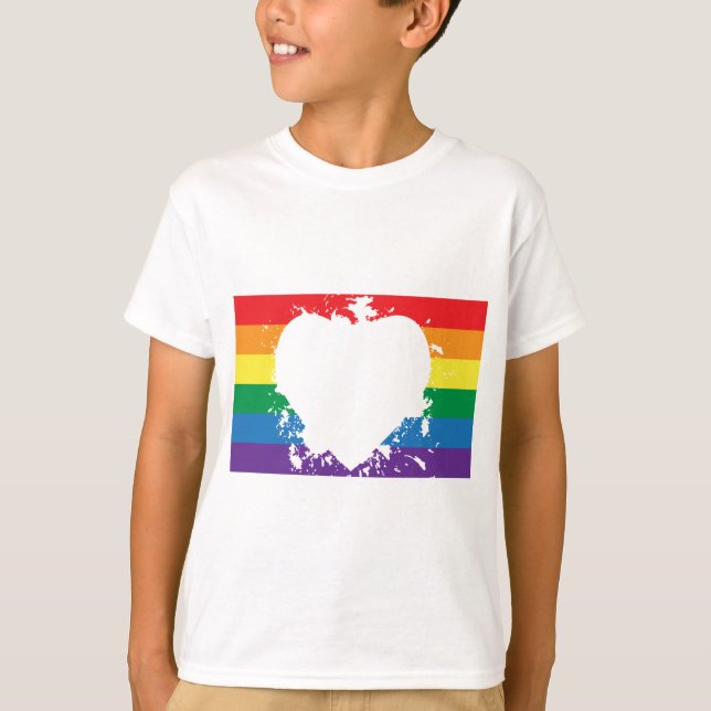 T-shirt Bannière Gay-Pride-Heart-Reverse-Paint (Devant)