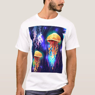T-shirt Bannière horizontale de méduse sous-marine
