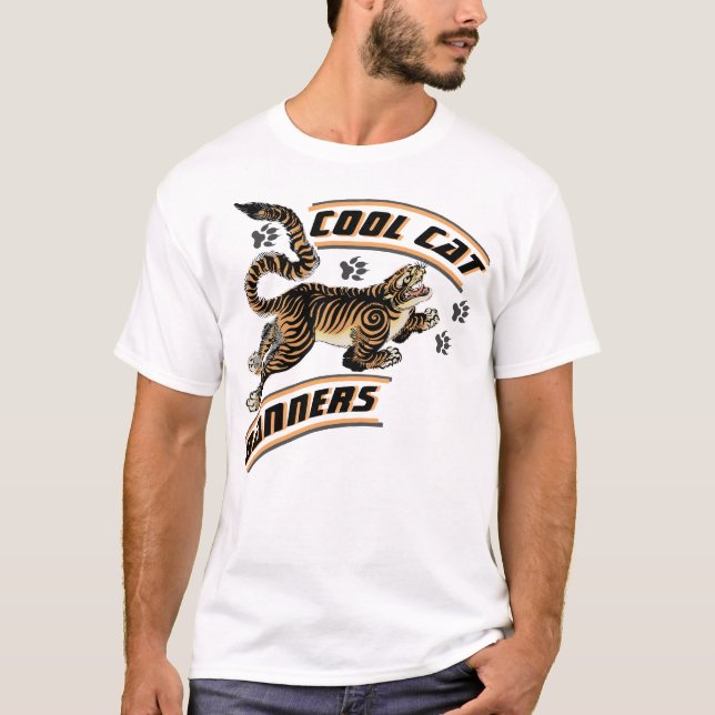 T-shirt Bannières de chats cool (Devant)
