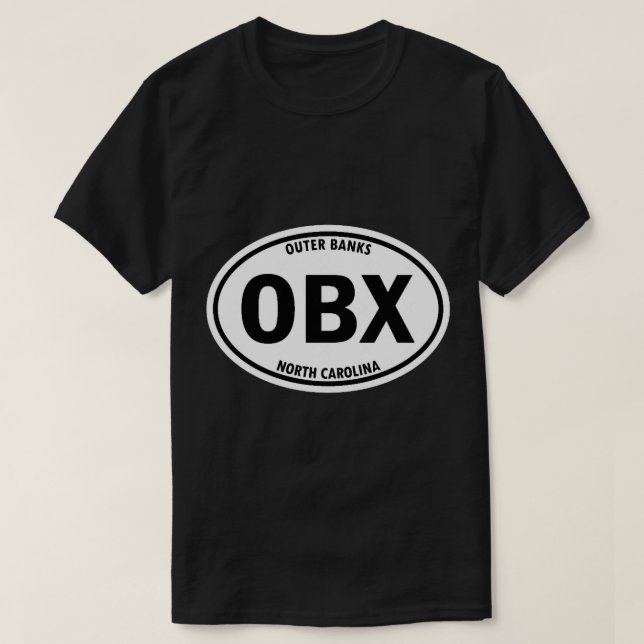 T-shirt Banques extérieures, Caroline du Nord OBX Oval Tra (Design devant)
