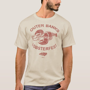 T-shirt Banques extérieures Lobsterfest OBX Dark Red Retro