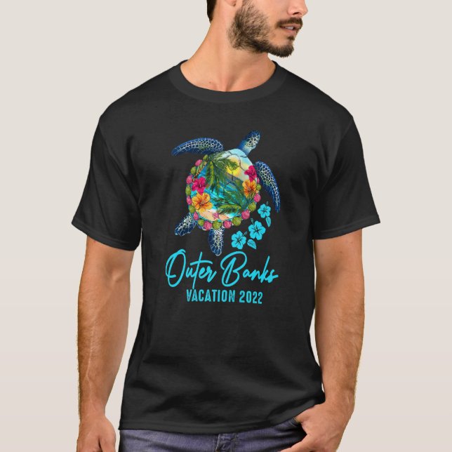 T-shirt Banques extérieures Tortue de mer Carolina Famille (Devant)