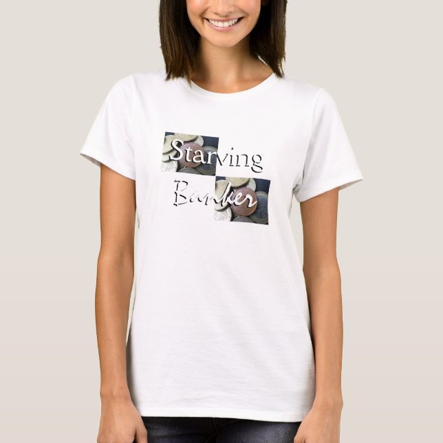 T-shirt Banquier affamé en blanc (Devant)