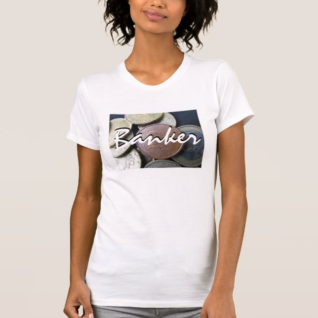 T-shirt Banquier en blanc Vintage (Devant)