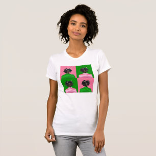 T-shirt Bantu Knots. Rose et Green