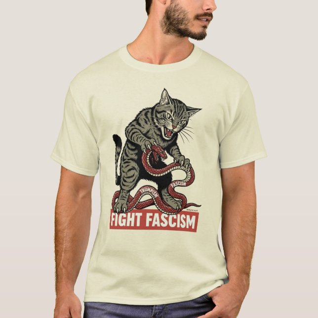 T-shirt Banzai Kat Fight Fascism (Devant)
