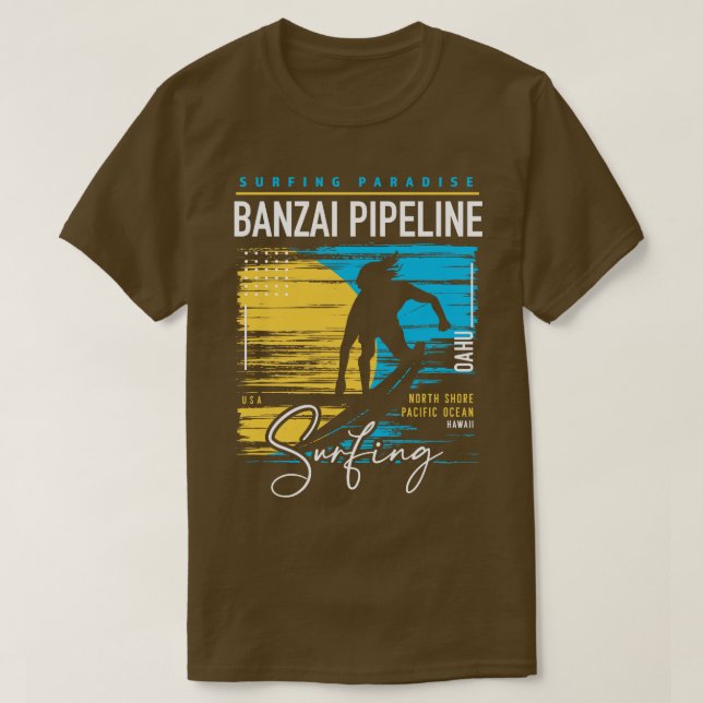 T-shirt Banzai Pipeline North Shore Hawaii Surf Surf Ha (Design devant)
