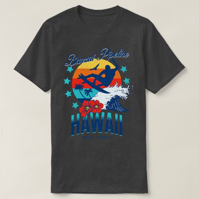 T-shirt Banzai Pipeline North Shore Oahu Hawaii Big Wave S (Design devant)