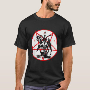 T-shirt Baphomet Chèvre Noire Satanique Lucifer Beelzebub