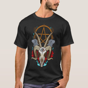 T-shirt Baphomet Chèvre Satanique Tête de bélier Lucifer O
