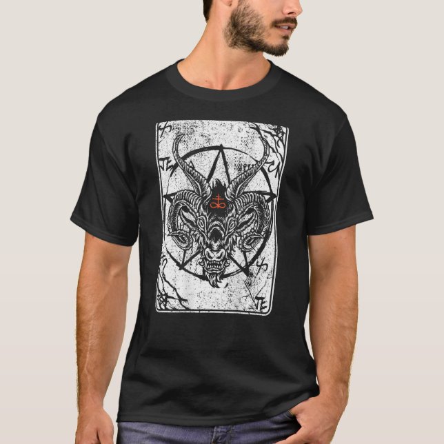 T-shirt Baphomet dos Antichrist Satan Luzifer 666 Ba (Devant)