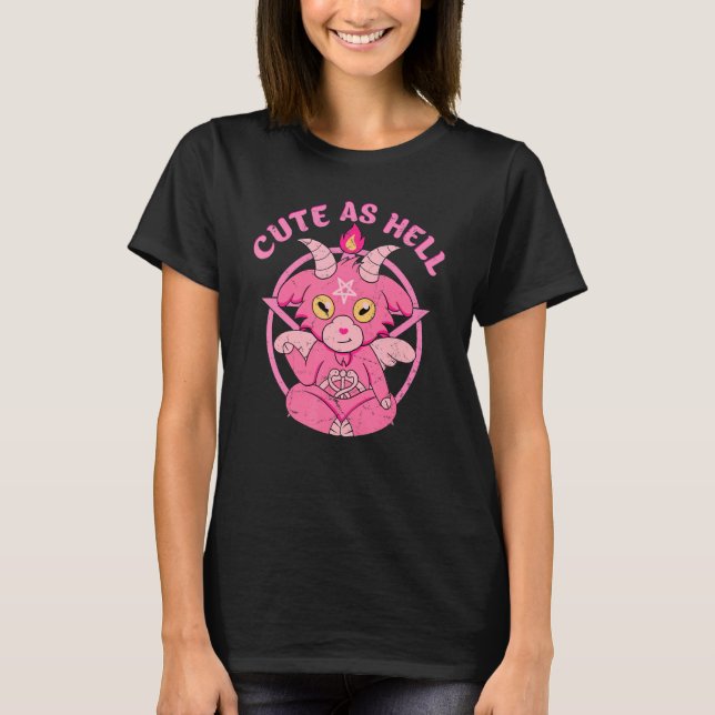 T-shirt Baphomet mignonne comme l'enfer Ésotérique mignon  (Devant)