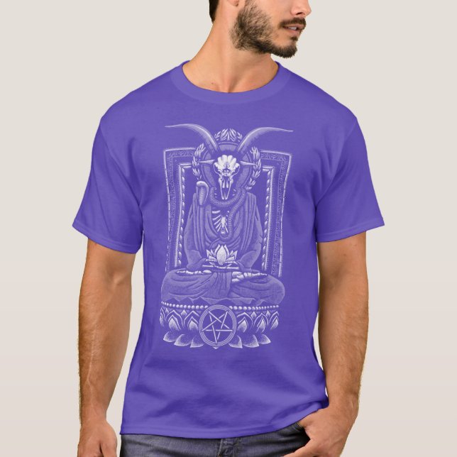 T-shirt Baphomet Nirvana White Halftone vintage (Devant)