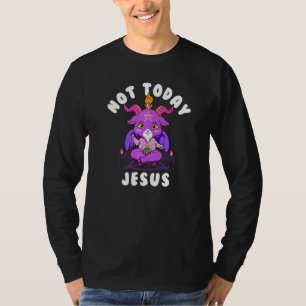 T-shirt Baphomet Pas aujourd'hui Jésus Ésotérique Mignon S